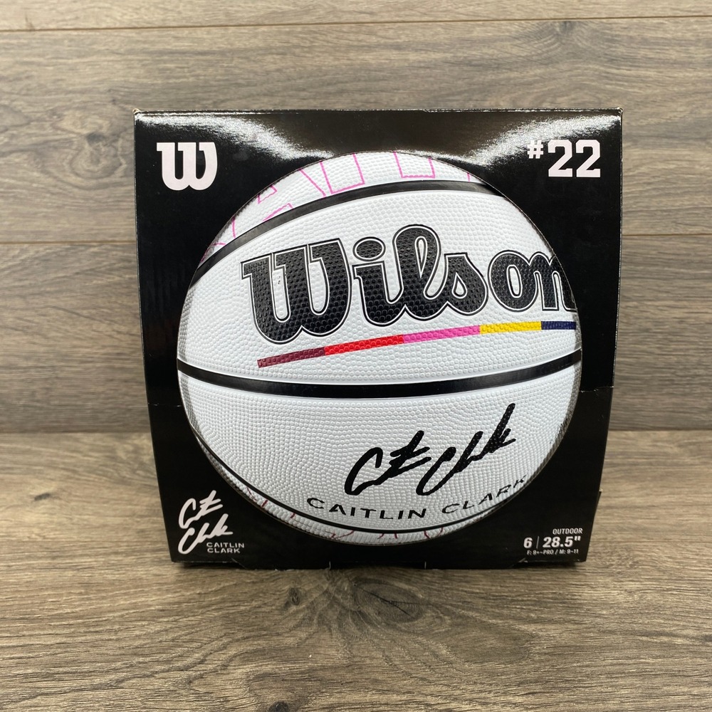 Wilson Caitlin Clark Basketball Women Size 6 White Signature Series #22 Outdoor